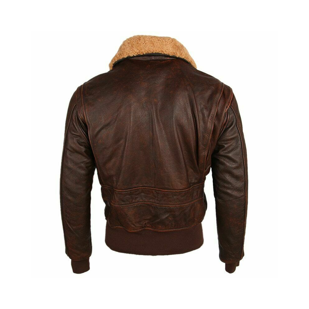 New Vintage Distressed Leather Flight Bomber Jacket For Men