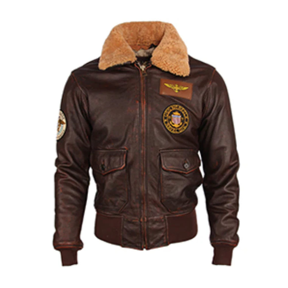 New Vintage Distressed Leather Flight Bomber Jacket For Men