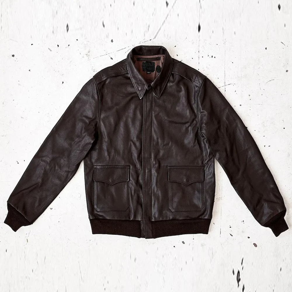 New Sheepskin Leather A-2 Flight Bomber Jacket For Men