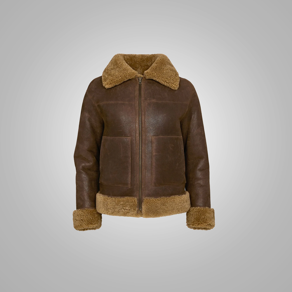 New 2024 B3 Flight Shearling Leather Bomber Aviator Jacket - bombersflight