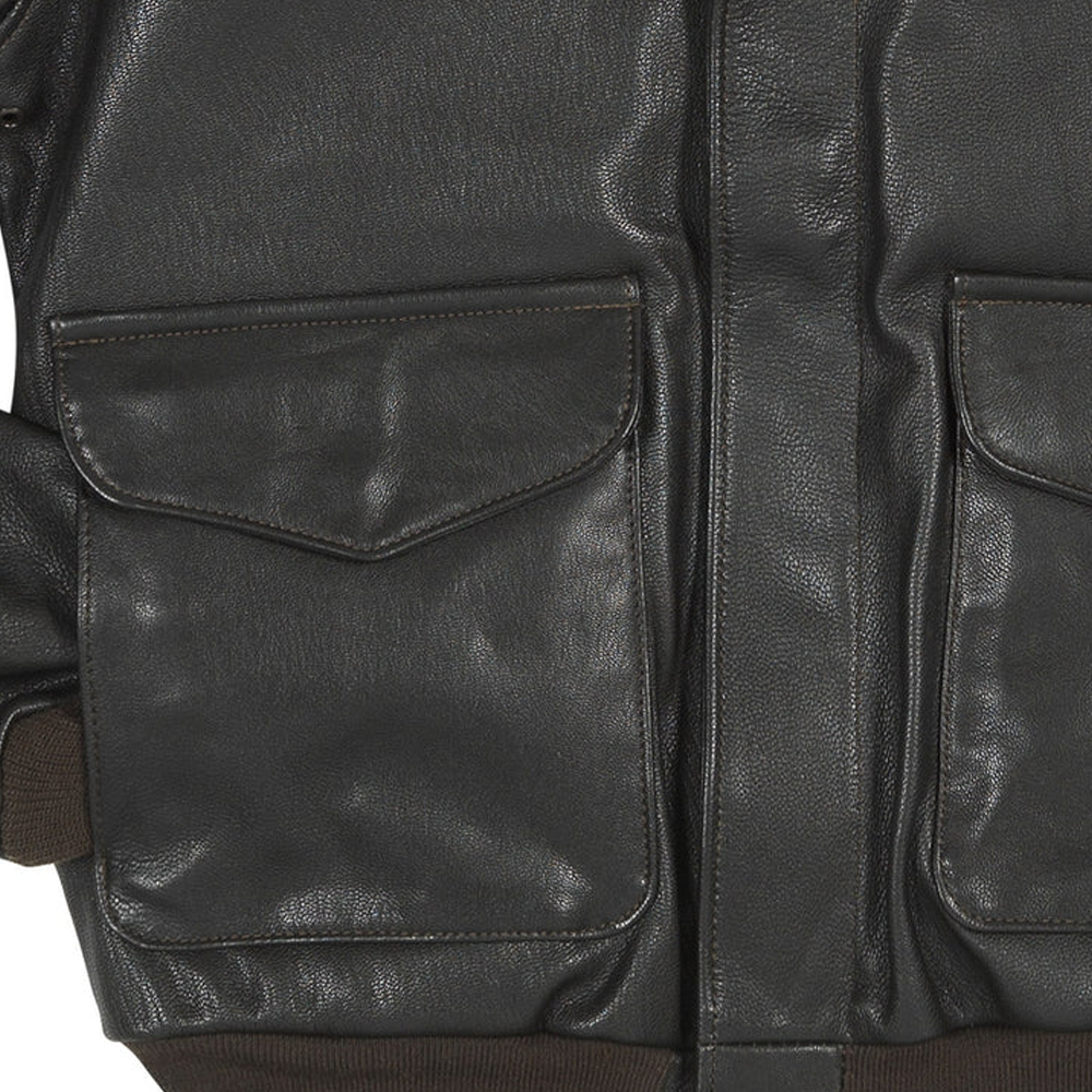 New Men Black Goatskin Leather A-2  Bomber Jacket