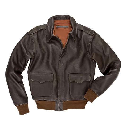 New Men Sheepskin A2 Leather Bomber Jacket