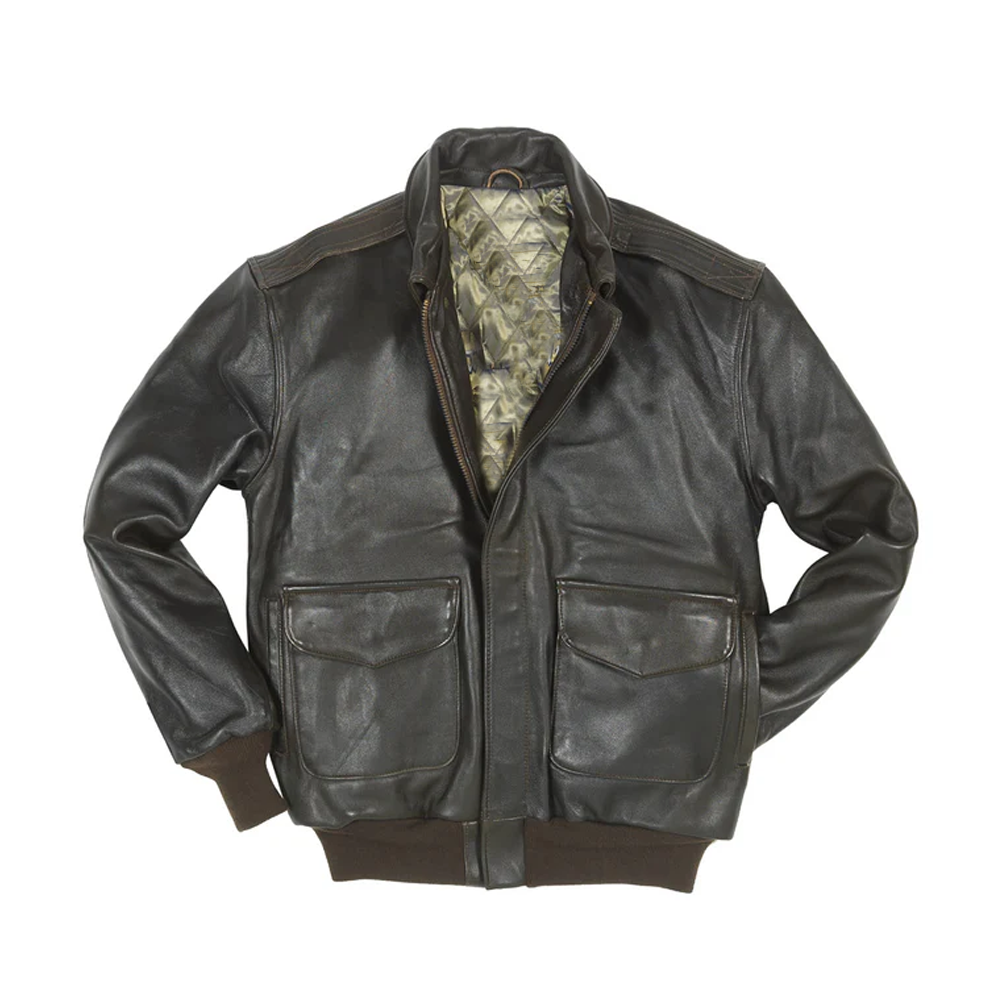 The A-2 Antique Lambskin Bomber Leather Jacket For Men