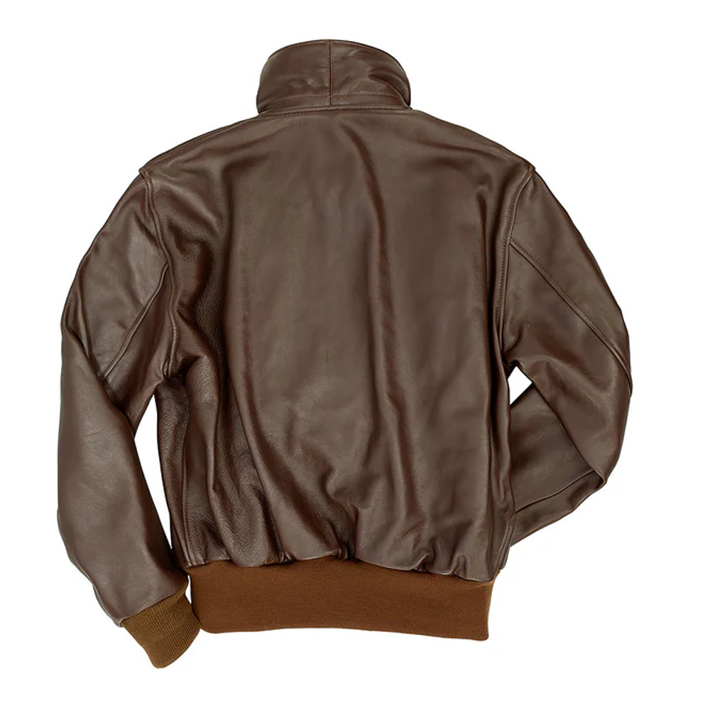 New Brown Sheepskin Leather A-2 Bomber Jacket For Men