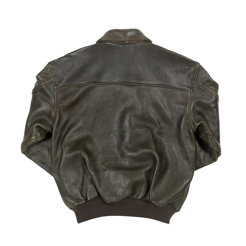 New Men Brown Antique Lambskin A2 Leather Bomber Jacket