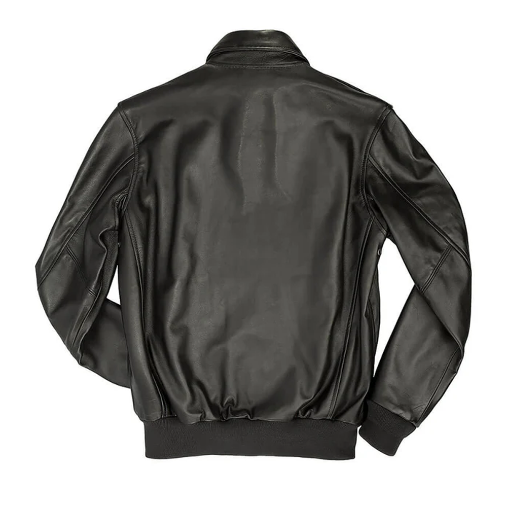 New Black Crafted from Lightweight Lambskin A2 Bomber Jacket