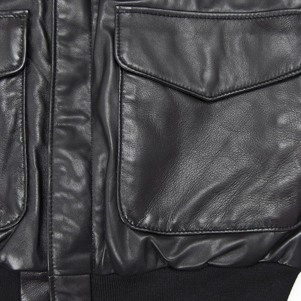 New Black Crafted from Lightweight Lambskin A2 Bomber Jacket