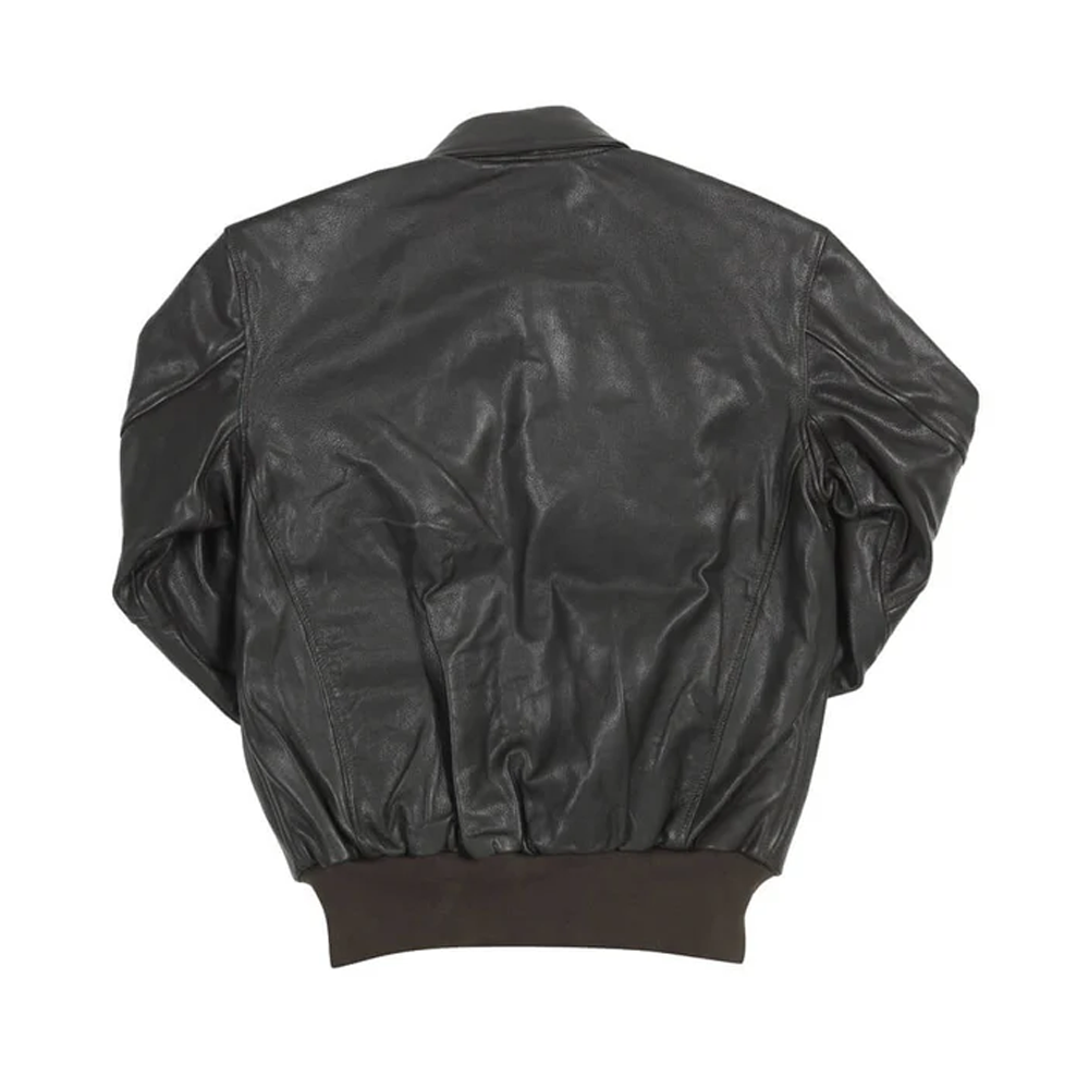 New Men Black Goatskin Leather A-2  Bomber Jacket