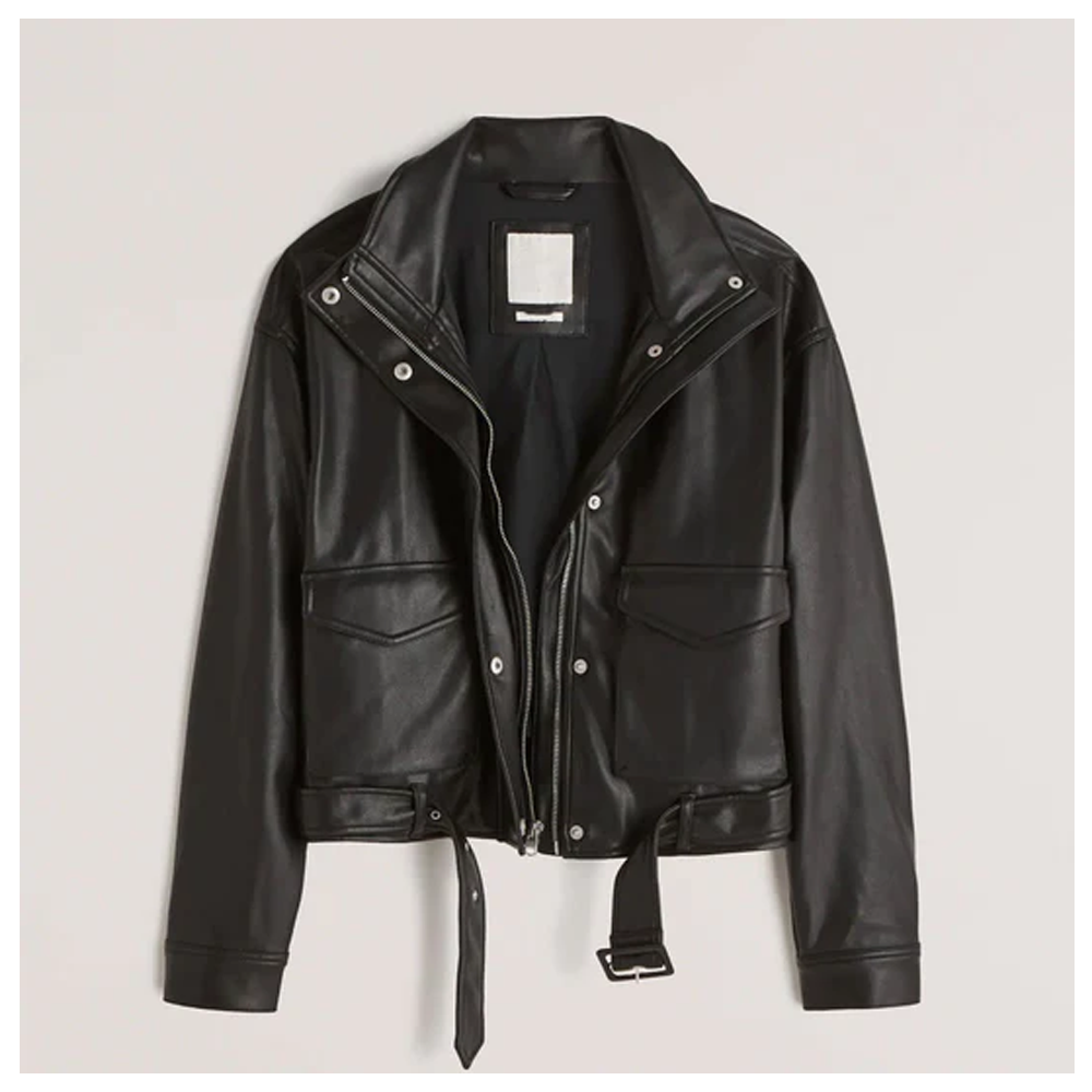 New Black Shearling Aviator Motorbike Leather Jacket For Women's - bombersflight