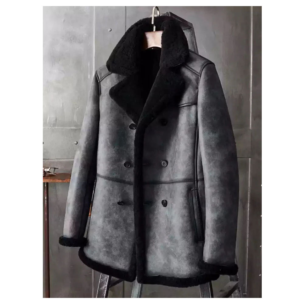 New B3 Bomber Shearling Long Coat B3 Hunting Jacket