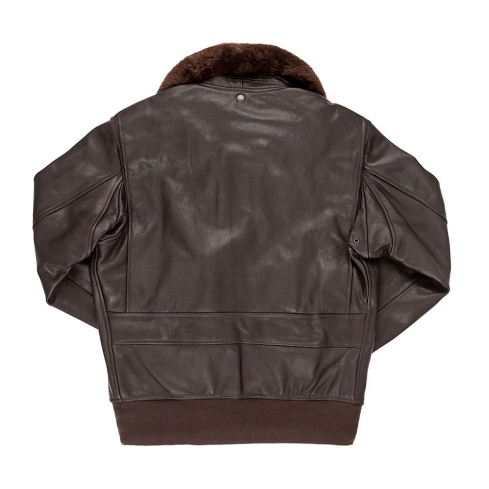 G-1 Flight Goatskin Leather Jacket  For Men With Removable Collar