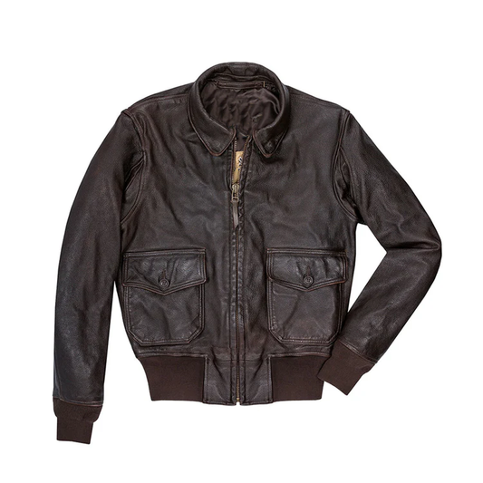 New Men Hand-treated vintage goatskin leather Bomber Jacket