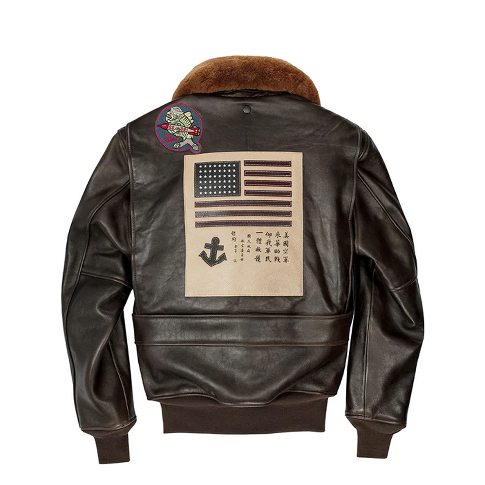 New Sheepskin Top Gun G-1 Leather Bomber Jacket With Two inside pockets