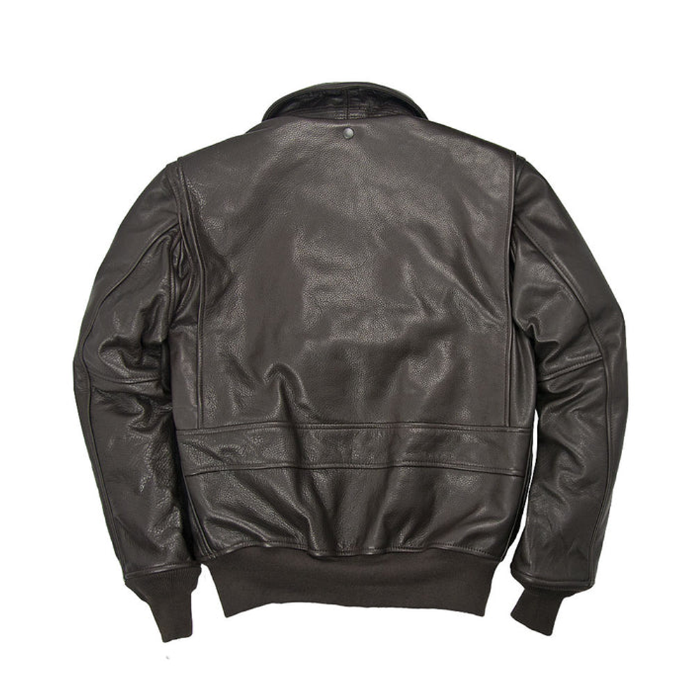 Men Deer-tanned Calfskin Leather G-1 Bomber Leather Jacket