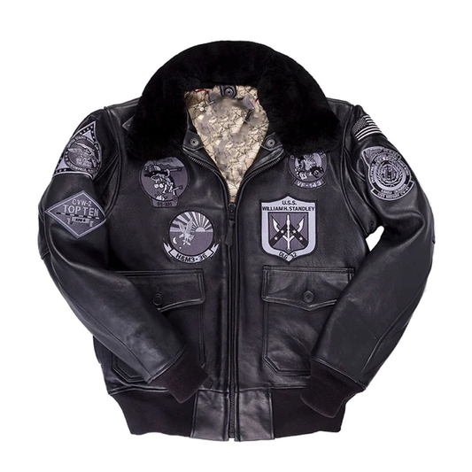 The All Black Stealth Lambskin Top Gun Bomber Jacket