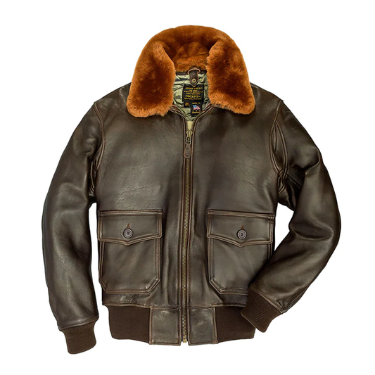 The Highest Quality Antique Lambskin Leather G-1 Bomber Jacket