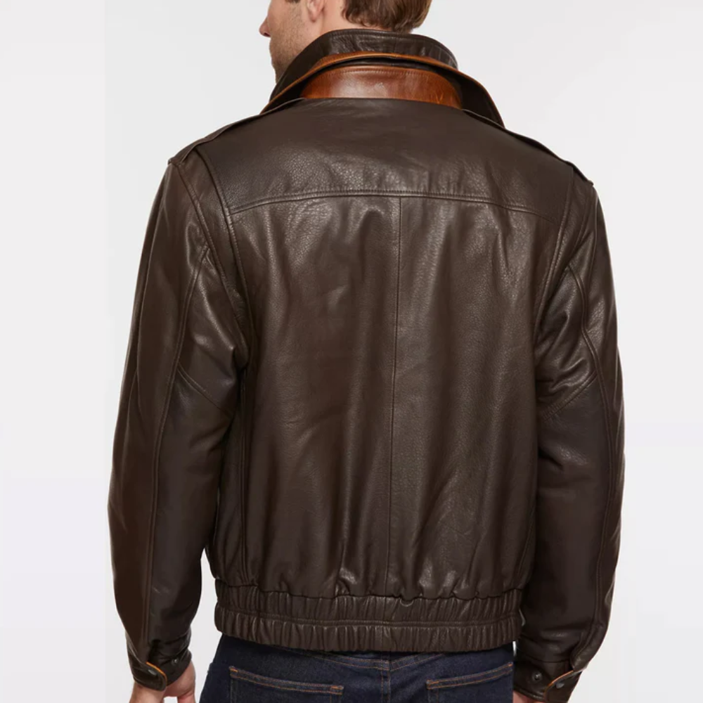 New Mens Pilot Brown Aviator Leather Jacket - bombersflight