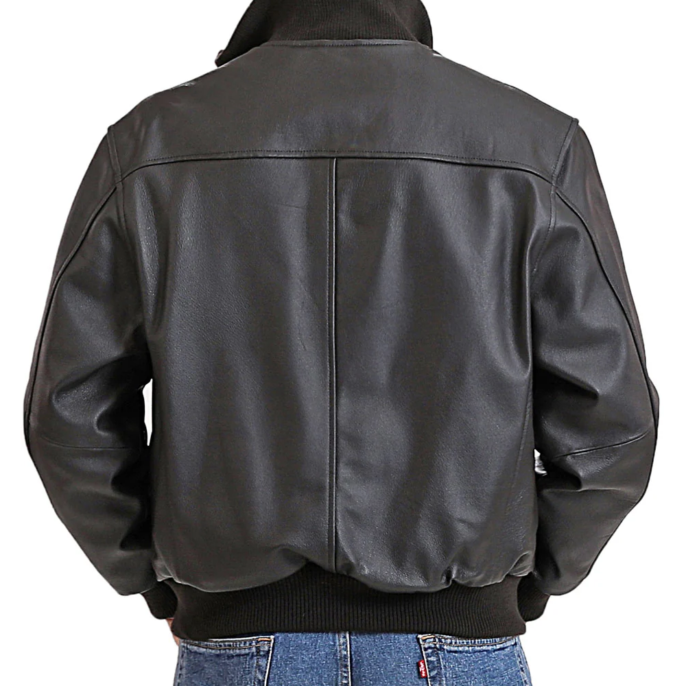 Buy Men Navy A-1 Leather Flight Bomber Jacket