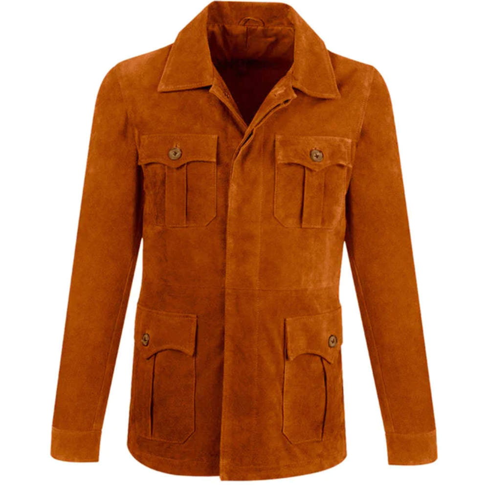 New Men's Cream Brown Leather Suede Bomber Jacket - bombersflight