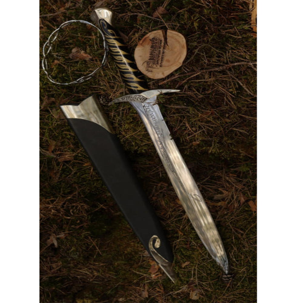 SMAAL SCANDINAVIAN SWORD WITH WODDEN SHAPE BROWN SHEATH