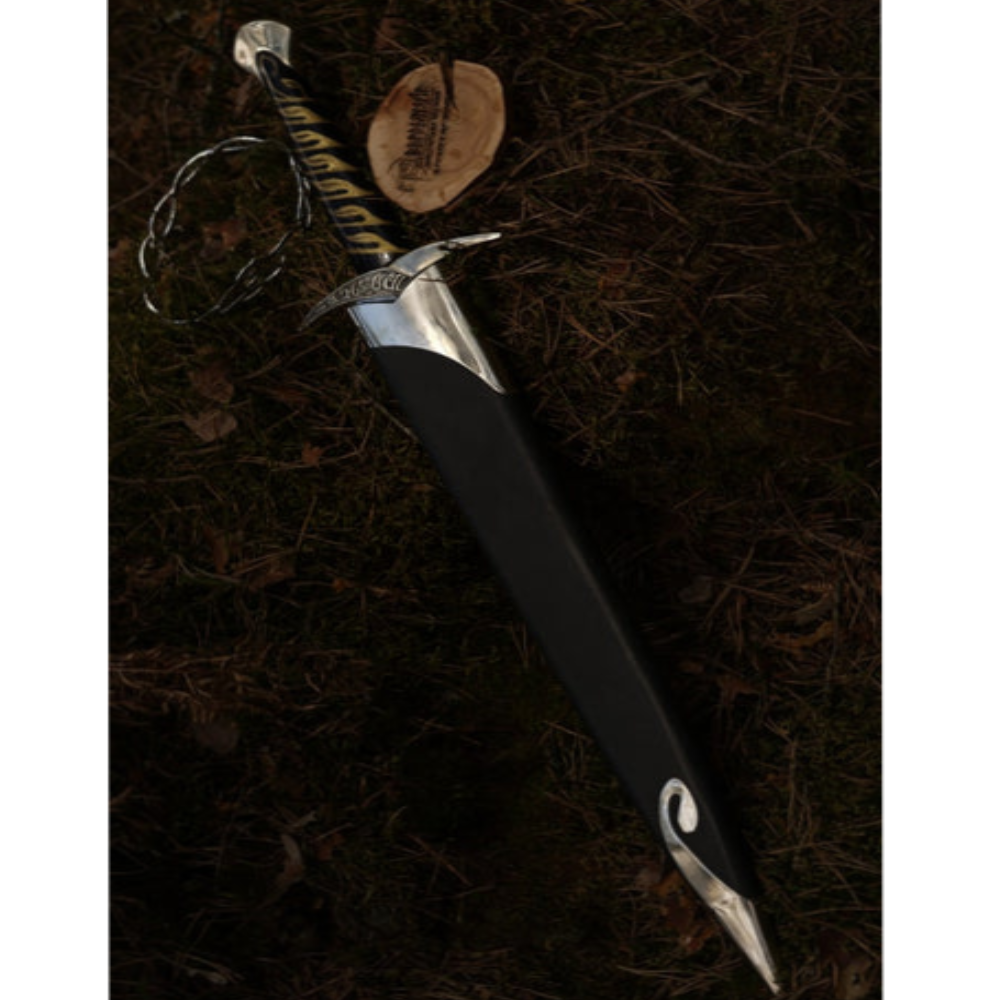 SMAAL SCANDINAVIAN SWORD WITH WODDEN SHAPE BROWN SHEATH