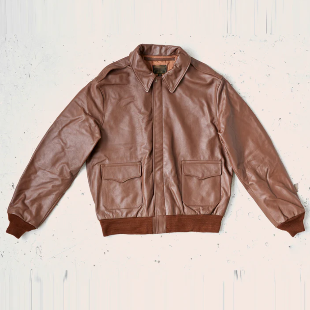 New Men Lambskin  Brown  Leather Bomber Jacket - bombersflight