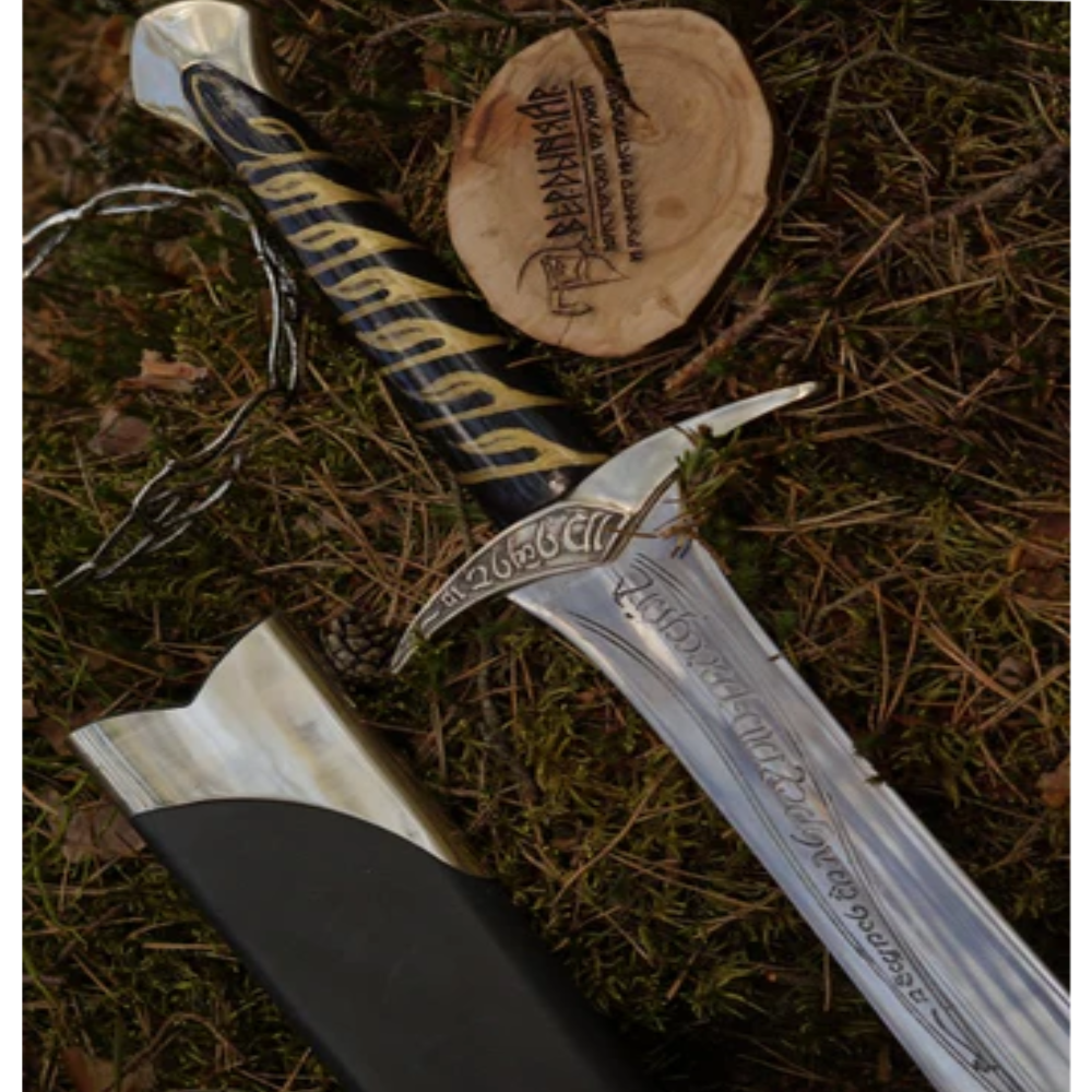 SMAAL SCANDINAVIAN SWORD WITH WODDEN SHAPE BROWN SHEATH