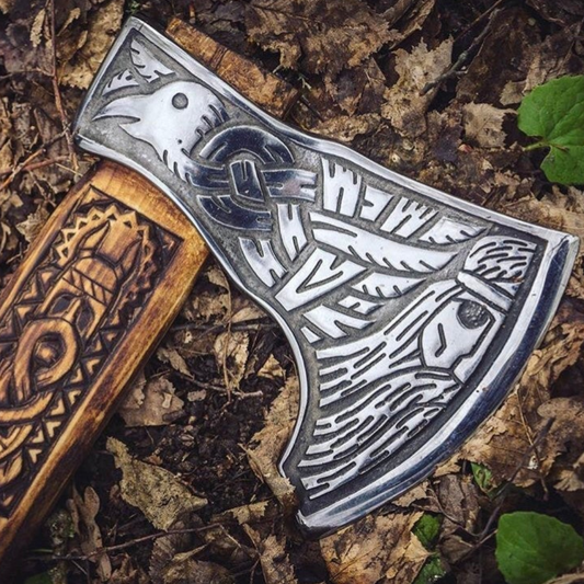 Viking  birch wood and steel  axe