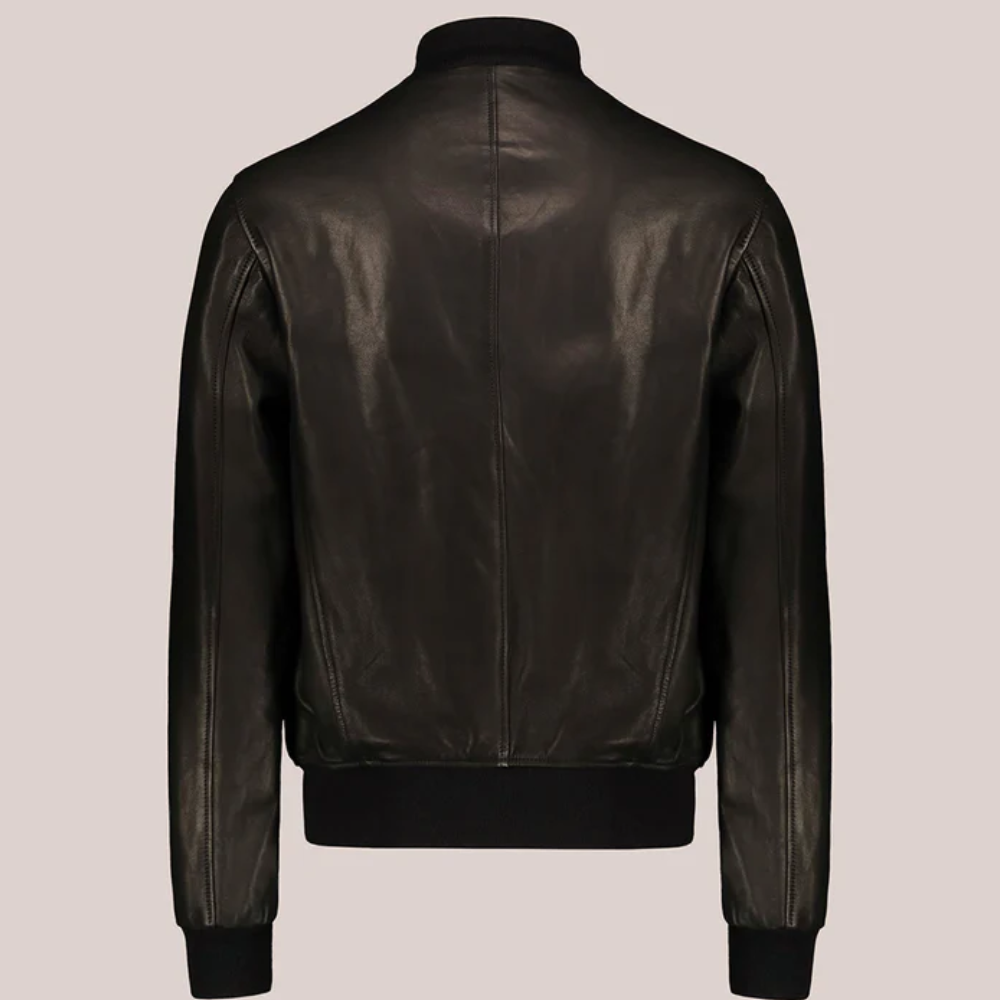 New Men Black Flight Lambskin Leather Bomber Jacket - bombersflight