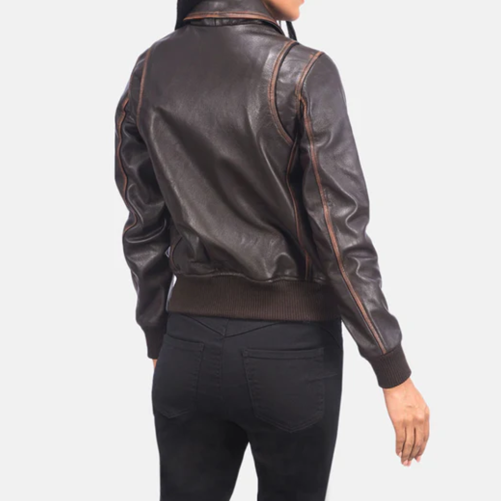 Brown Westa A-2 Bomber Leather Jacket