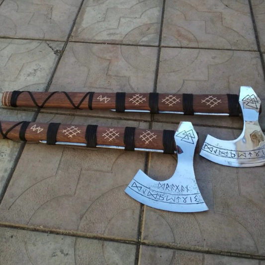 Scandinavian Viking axe 100% handmade birch wood