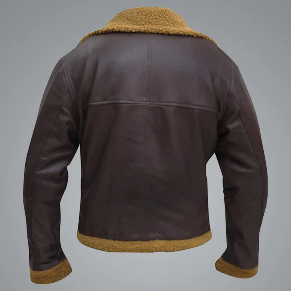 New Men Flying Aviator Sheepskin Shearling Bomber Leather Jacket - bombersflight