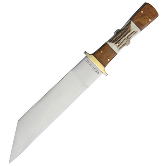 Seax Rosewood & Stag Handle with brown leather belt sheath