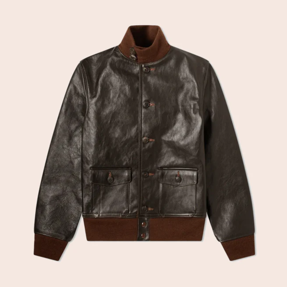 New Mens Brown Flight Leather Bomber Jacket - bombersflight