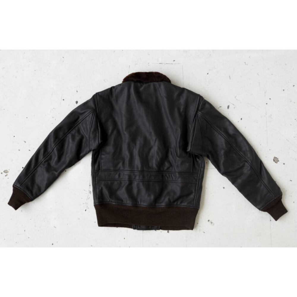 G1 Vintage Brown Leather Bomber Jacket