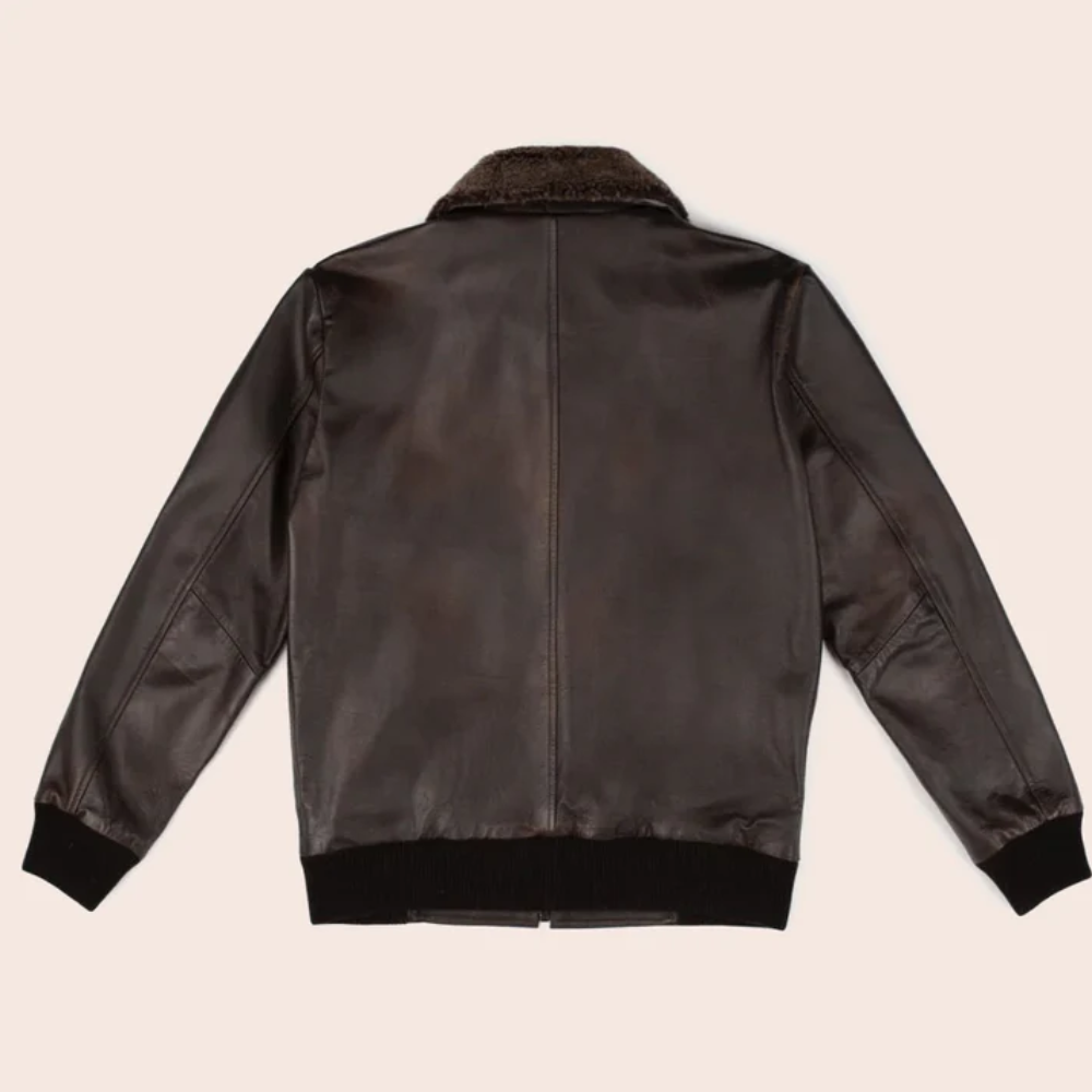 New Men Brown Flight Leather Bomber Jacket - bombersflight