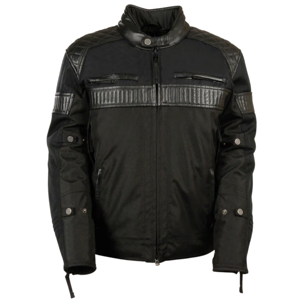 Men's Black Textile Scooter Riding Motorbike Jacket