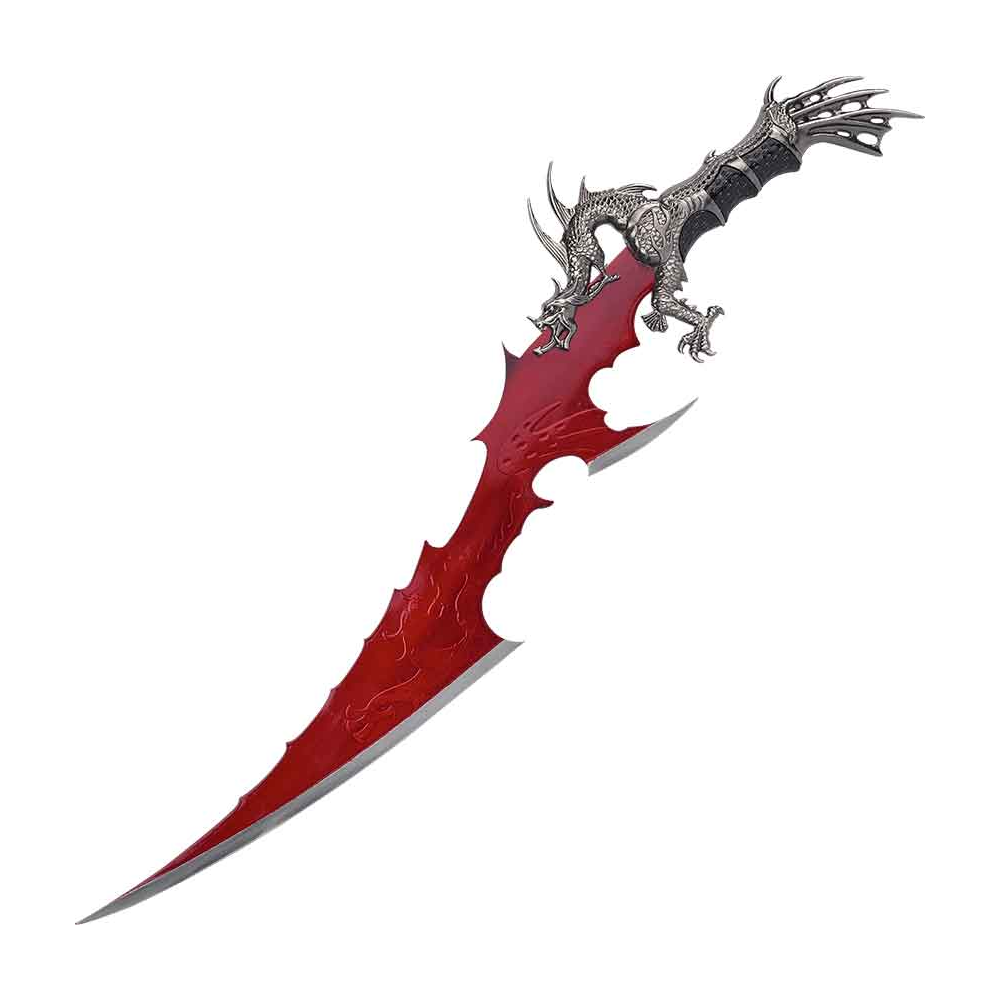 Blood Red Blade Dragon Dagger With Unique Stand