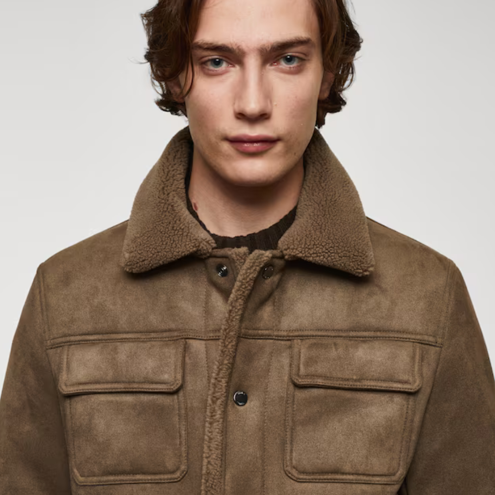 Men B3 bomber Shearling leather  jacket