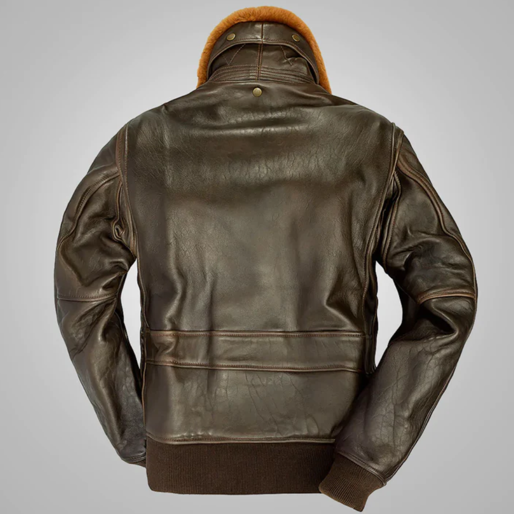 New Men Lambskin  Flight Brown Leather Jacket - bombersflight