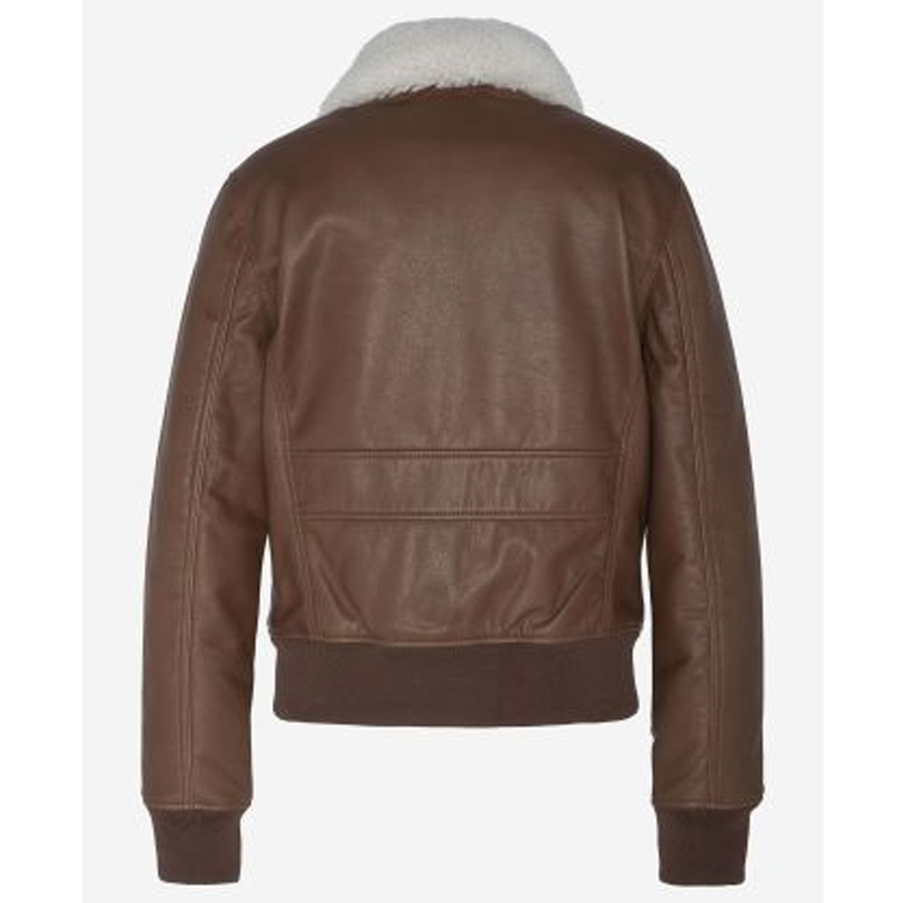 New Sheepskin G-1 Flight Goat Leather Bomber Jacket,