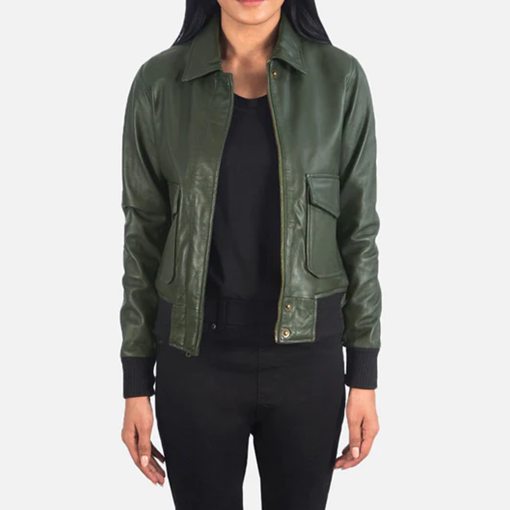 New Women Green Suede A2 Bomber Jacket - bombersflight