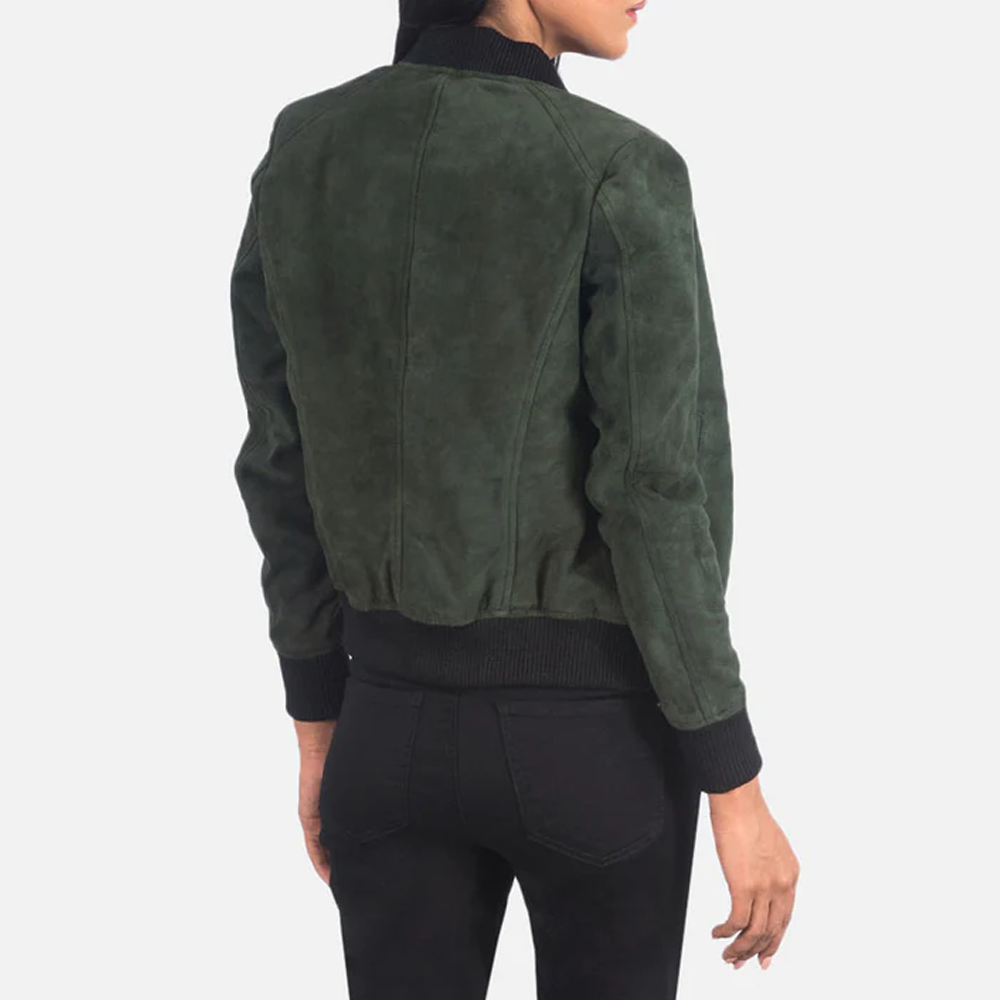 New Women Westa A-2 Green Leather Bomber Jacket - bombersflight